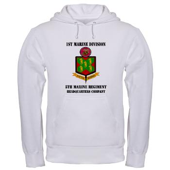 HQC5M - A01 - 03 - HQ Coy - 5th Marines with Text Hooded Sweatshirt - Click Image to Close