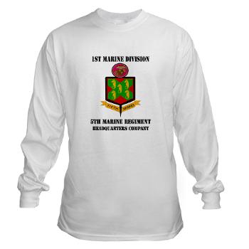 HQC5M - A01 - 03 - HQ Coy - 5th Marines with Text Long Sleeve T-Shirt