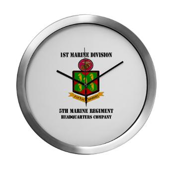 HQC5M - M01 - 03 - HQ Coy - 5th Marines with Text Modern Wall Clock - Click Image to Close