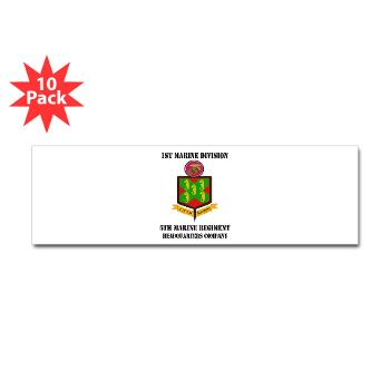 HQC5M - M01 - 01 - HQ Coy - 5th Marines with Text Sticker (Bumper 10 pk) - Click Image to Close