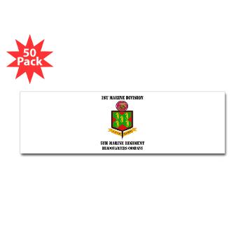 HQC5M - M01 - 01 - HQ Coy - 5th Marines with Text Sticker (Bumper 50 pk) - Click Image to Close