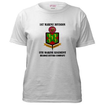 HQC5M - A01 - 04 - HQ Coy - 5th Marines with Text Women's T-Shirt
