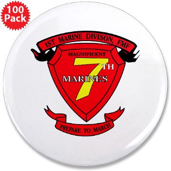 HQC7M - M01 - 01 - HQ Coy - 7th Marines 3.5" Button (100 pack) - Click Image to Close