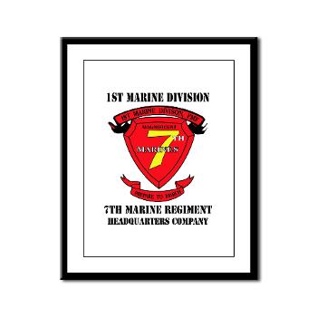 HQC7M - M01 - 02 - HQ Coy - 7th Marines with Text Framed Panel Print
