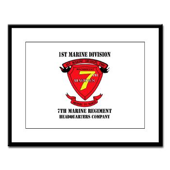 HQC7M - M01 - 02 - HQ Coy - 7th Marines with Text Large Framed Print