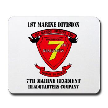 HQC7M - M01 - 03 - HQ Coy - 7th Marines with Text Mousepad