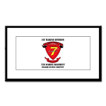 HQC7M - M01 - 02 - HQ Coy - 7th Marines with Text Small Framed Print