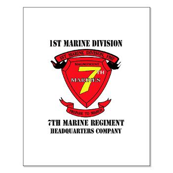 HQC7M - M01 - 02 - HQ Coy - 7th Marines with Text Small Poster