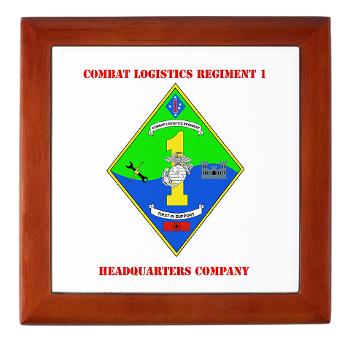 HQCCLR1 - A01 - 01 - HQ Coy - Combat Logistics Regiment 1 with Text - Keepsake Box