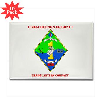HQCCLR1 - A01 - 01 - HQ Coy - Combat Logistics Regiment 1 with Text - Rectangle Magnet (10 pack)