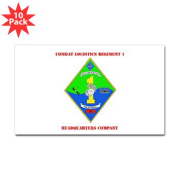 HQCCLR1 - A01 - 01 - HQ Coy - Combat Logistics Regiment 1 with Text - Sticker (Rectangle 10 pk)