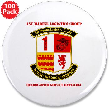 HQSB - M01 - 01 - HQ Service Battalion with Text 3.5" Button (100 pack)