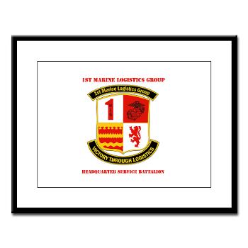 HQSB - M01 - 02 - HQ Service Battalion with Text Large Framed Print