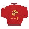 Marine Direct Embroidered and Patch Satin Jacket Available in Red