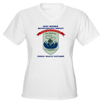 LARC - A01 - 04 - Light Armored Reconnaissance Company with Text Women's V-Neck T-Shirt