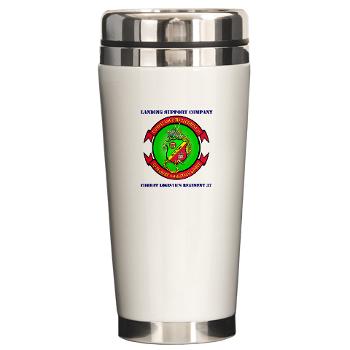 LSC - M01 - 03 - Landing support company with Text Ceramic Travel Mug