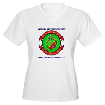 LSC - A01 - 04 - Landing support company with Text Women's V-Neck T-Shirt