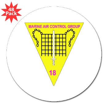 MACG18 - A01 - 01 - Marine Air Control Group 18 - 3" Lapel Sticker (48 pk) - Click Image to Close
