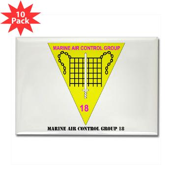 MACG18 - A01 - 01 - Marine Air Control Group 18 with Text - Rectangle Magnet (10 pack) - Click Image to Close