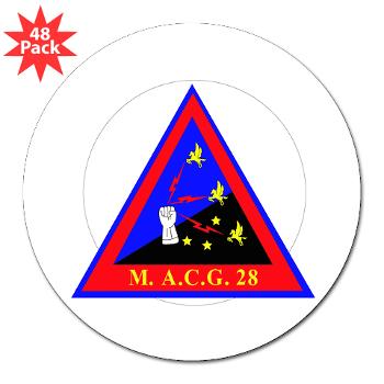 MACG28 - M01 - 01 - Marine Air Control Group 28 (MACG-28) - 3" Lapel Sticker (48 pk)