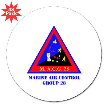 MACG28 - M01 - 01 - Marine Air Control Group 28 (MACG-28) with Text - 3" Lapel Sticker (48 pk)