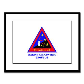 MACG28 - M01 - 02 - Marine Air Control Group 28 (MACG-28) with Text - Large Framed Print
