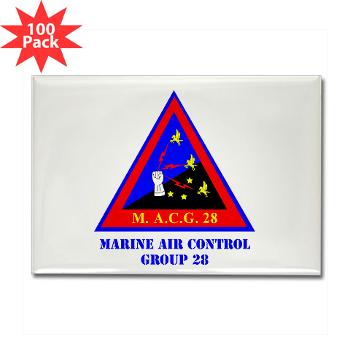 MACG28 - M01 - 01 - Marine Air Control Group 28 (MACG-28) with Text - Rectangle Magnet (100 pack)