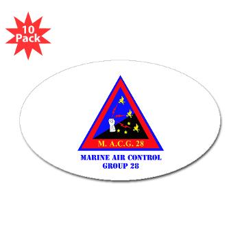 MACG28 - M01 - 01 - Marine Air Control Group 28 (MACG-28) with Text - Sticker (Oval 10 pk)