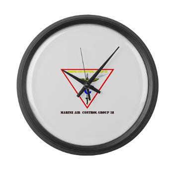 MACG38 - M01 - 03 - Marine Air Control Group 38 with Text Large Wall Clock - Click Image to Close