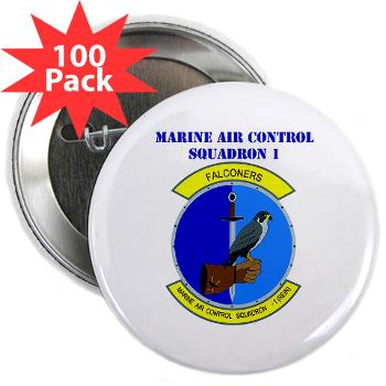 MACS1 - M01 - 01 - Marine Air Control Squadron 1 with Text - 2.25" Button (100 pack)