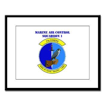MACS1 - M01 - 02 - Marine Air Control Squadron 1 with Text - Large Framed Print