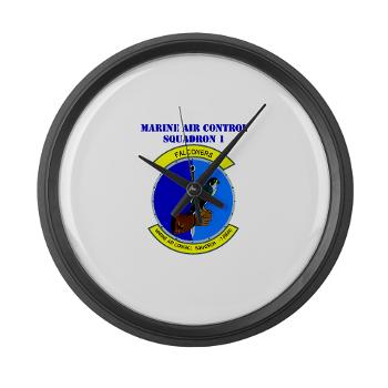 MACS1 - M01 - 03 - Marine Air Control Squadron 1 with Text - Large Wall Clock