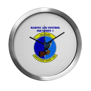 MACS1 - M01 - 03 - Marine Air Control Squadron 1 with Text - Modern Wall Clock