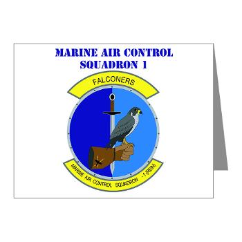 MACS1 - M01 - 02 - Marine Air Control Squadron 1 with Text - Note Cards (Pk of 20)