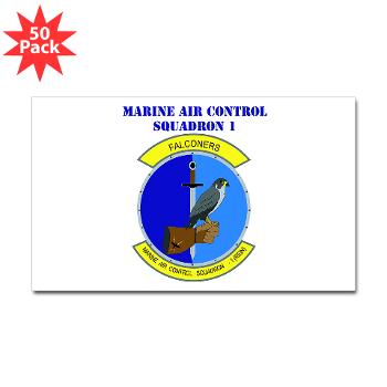 MACS1 - M01 - 01 - Marine Air Control Squadron 1 with Text - Sticker (Rectangle 50 pk)
