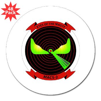 MACS2 - M01 - 01 - Marine Air Control Squadron 2 (MACS-2) 3" Lapel Sticker (48 pk)