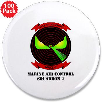 MACS2 - M01 - 01 - Marine Air Control Squadron 2 (MACS-2) with text 3.5" Button (100 pack) - Click Image to Close