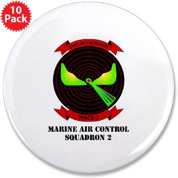 MACS2 - M01 - 01 - Marine Air Control Squadron 2 (MACS-2) with text 3.5" Button (10 pack) - Click Image to Close