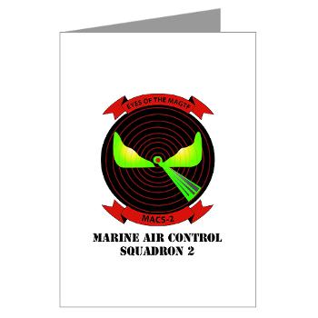 MACS2 - M01 - 02 - Marine Air Control Squadron 2 (MACS-2) with text Greeting Cards (Pk of 20)