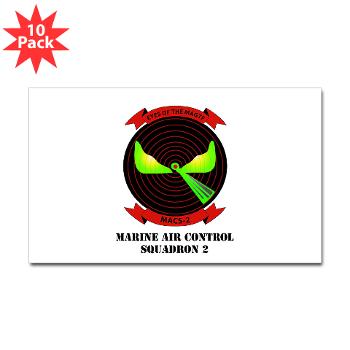 MACS2 - M01 - 01 - Marine Air Control Squadron 2 (MACS-2) with text Sticker (Rectangle 10 pk)