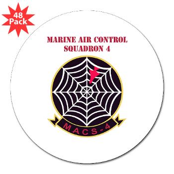 MACS4 - A01 - 01 - Marine Air Control Squadron 4 with Text - 3" Lapel Sticker (48 pk) - Click Image to Close