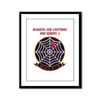 MACS4 - A01 - 01 - Marine Air Control Squadron 4 with Text - Framed Panel Print