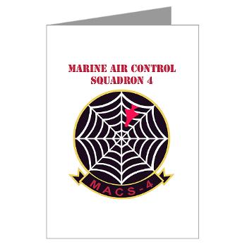 MACS4 - A01 - 01 - Marine Air Control Squadron 4 with Text - Greeting Cards (Pk of 20) - Click Image to Close