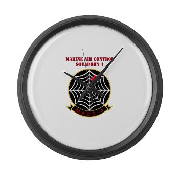MACS4 - A01 - 01 - Marine Air Control Squadron 4 with Text - Large Wall Clock