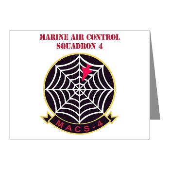 MACS4 - A01 - 01 - Marine Air Control Squadron 4 with Text - Note Cards (Pk of 20)
