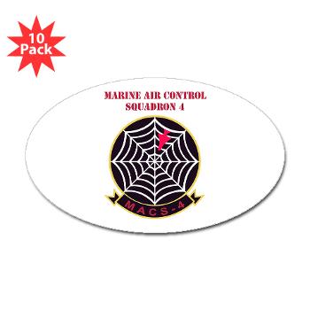 MACS4 - A01 - 01 - Marine Air Control Squadron 4 with Text - Sticker (Oval 10 pk) - Click Image to Close