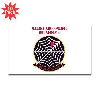 MACS4 - A01 - 01 - Marine Air Control Squadron 4 with Text - Sticker (Rectangle 10 pk)