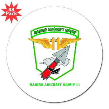 MAG11 - M01 - 01 - Marine Aircraft Group 11 with Text - 3" Lapel Sticker (48 pk)