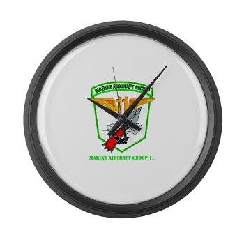 MAG11 - M01 - 03 - Marine Aircraft Group 11 with Text - Large Wall Clock