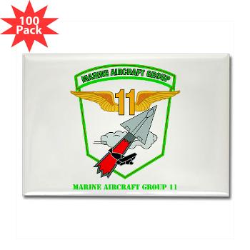 MAG11 - M01 - 01 - Marine Aircraft Group 11 with Text - Rectangle Magnet (100 pack)